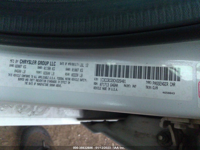 Chrysler 200 2012 1C3CCBCG9CN326481 Image 9