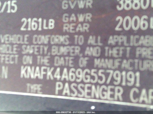 KNAFK4A69G5579191 KIA FORTE LX