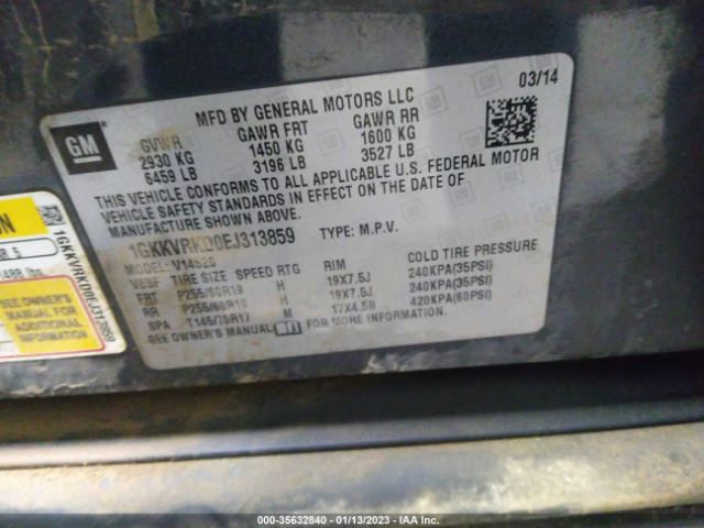 1GKKVRKD0EJ313859 GMC ACADIA SLT