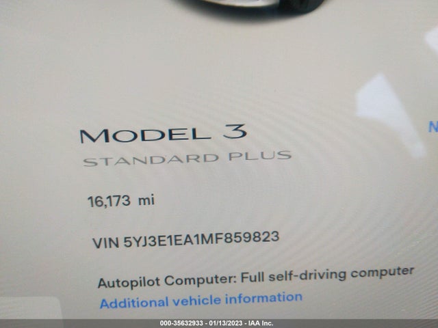 Tesla Model 3 Standard Range Plus 2021 5YJ3E1EA1MF859823 Image 8