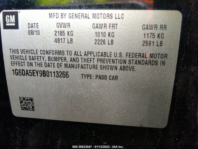 Cadillac CTS SEDAN 2011 1G6DA5EY9B0113266 Image 10
