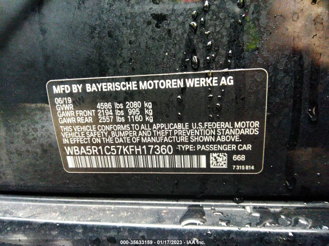 BMW 3 Series 330i 2019 аукцион фото
