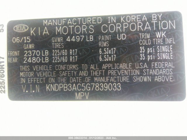 KNDPB3AC5G7839033 KIA Sportage Lx