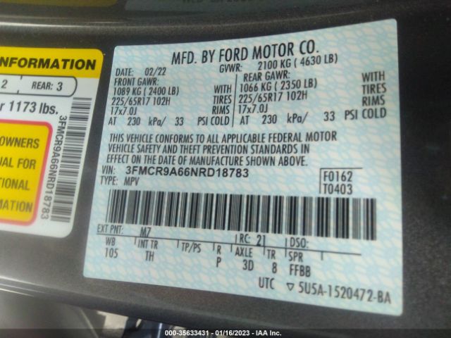 3FMCR9A66NRD18783 Ford Bronco Sport Base