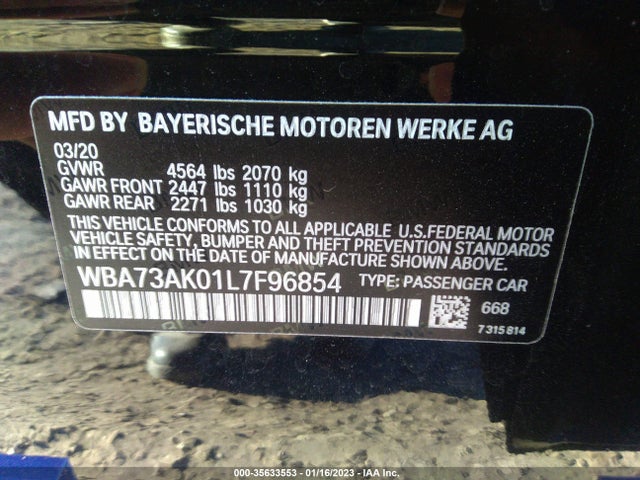 2020 BMW 2 Series, VIN: WBA73AK01L7F96854