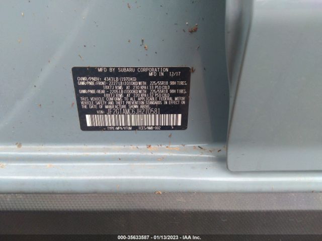JF2GTAMC6JH270581 Subaru Crosstrek Limited