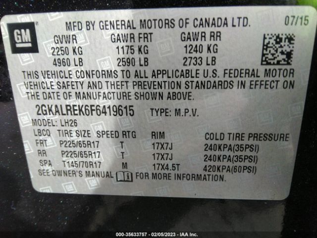 2GKALREK6F6419615 GMC Terrain Sle