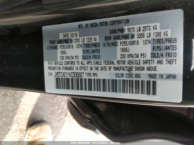 2019 Mazda CX-9, VIN: JM3TCACY1K0306887