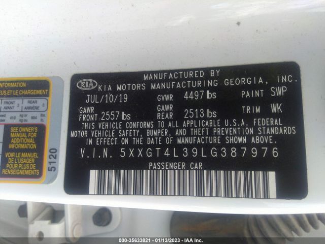 5XXGT4L39LG387976 KIA Optima Lx