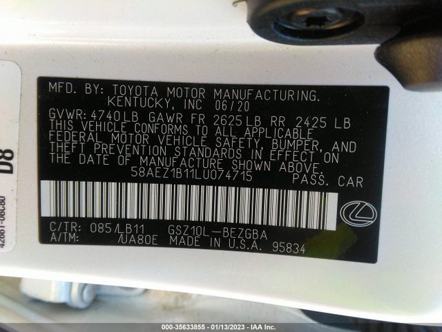 58AEZ1B11LU074715 Lexus Es Es 350 Luxury