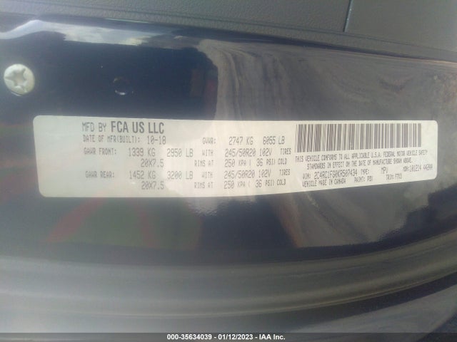 Chrysler Pacifica Touring Plus 2019 2C4RC1FG0KR507434 Image 10