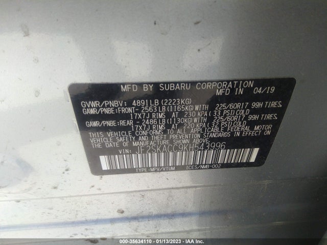 Subaru Forester 2019 JF2SKACC9KH543996 Image 8