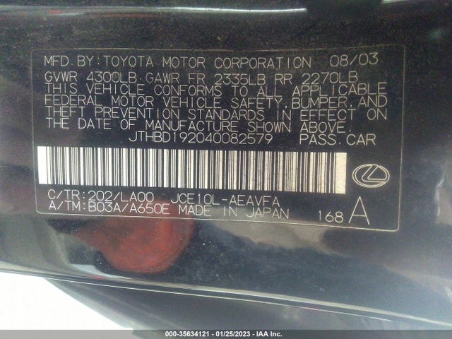 JTHBD192040082579 Lexus IS 300