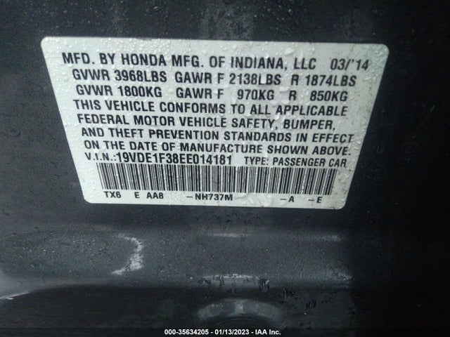 Acura ILX 2014 19VDE1F38EE014181 Image 9