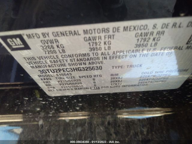 3GTU2PEC3HG325630 GMC Sierra 1500 Denali