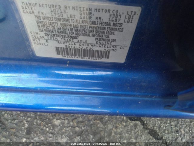 3N1CN7AP8EL836557 Nissan Versa S Plus