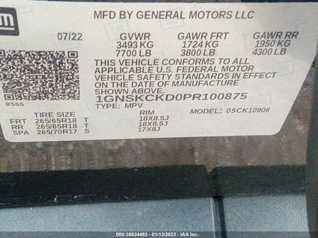 Chevrolet Suburban Lt 2023 1GNSKCKD0PR100875 Image 9