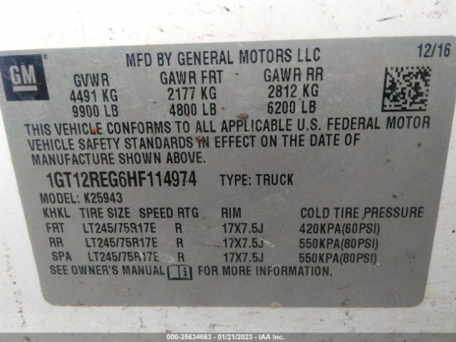 1GT12REG6HF114974 GMC SIERRA 2500HD