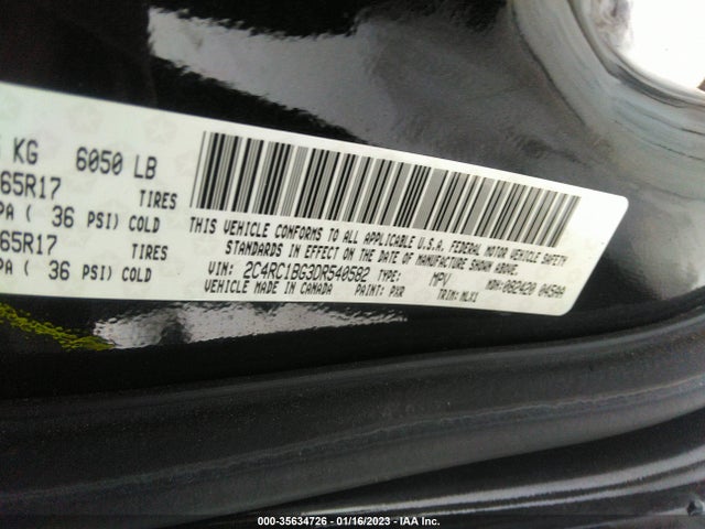 2C4RC1BG3DR540582 Chrysler Town & Country Touring