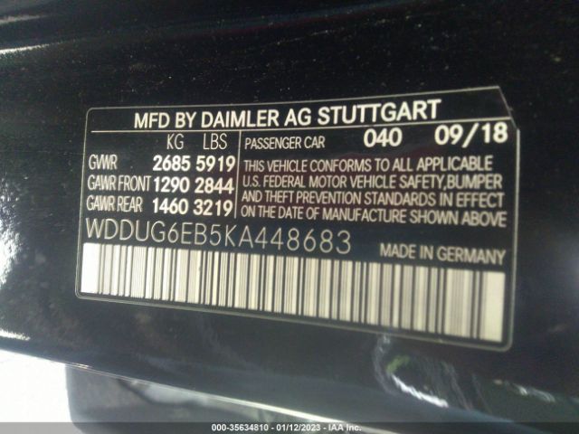 WDDUG6EB5KA448683 Mercedes-Benz S-class S 450