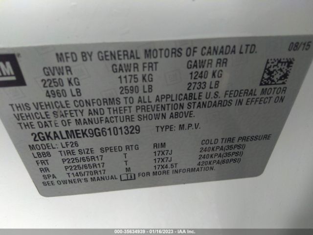 2GKALMEK9G6101329 GMC Terrain Sle