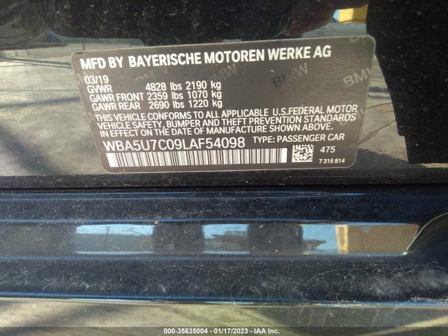 BMW 3 Series M340i 2020 WBA5U7C09LAF54098 Image 9