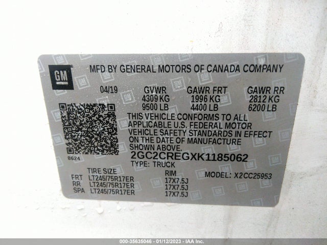 Chevrolet Silverado 2500hd Wt 2019 2GC2CREGXK1185062 Image 9