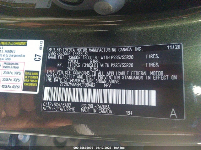 2021 Lexus RX, VIN: 2T2HZMAA6MC190482