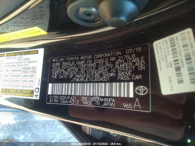 2016 Scion IM, VIN: JTNKARJE1GJ504321
