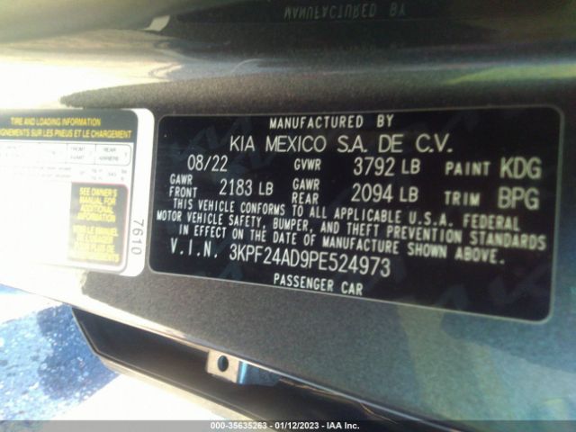 3KPF24AD9PE524973 KIA Forte Lxs