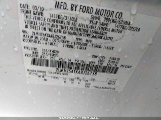 Lincoln Mkt W/ecoboost 2010 2LMHJ5ATXABJ26758 Image 10