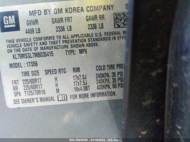 Chevrolet Trailblazer Activ 2021 KL79MSSL7MB035415 Image 9