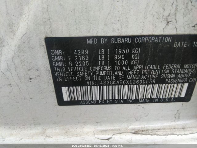 4S3GKAB6XL3600558 Subaru Impreza