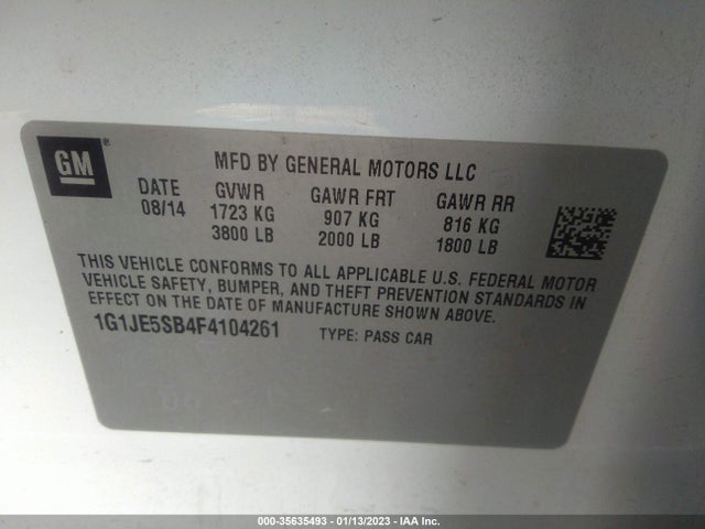 Chevrolet SONIC LTZ 2015 1G1JE5SB4F4104261 Image 9