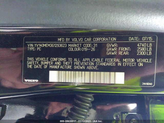YV140MEM3G1293623 Volvo V60 T5 Drive-e Platinum