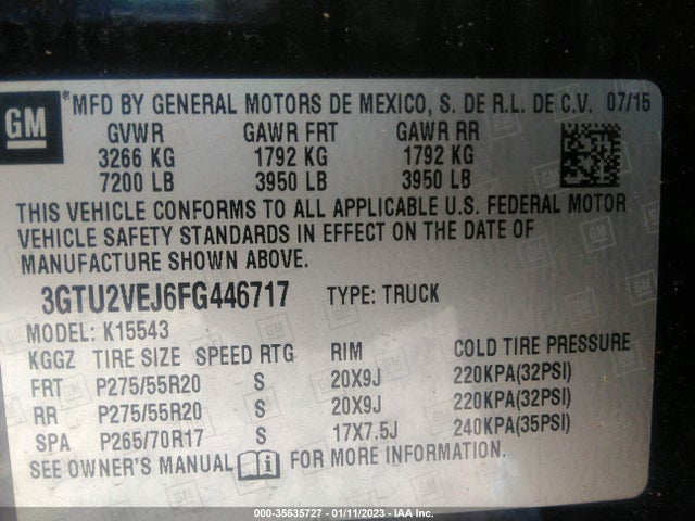 GMC Sierra 1500 Slt 2015 3GTU2VEJ6FG446717 Image 10