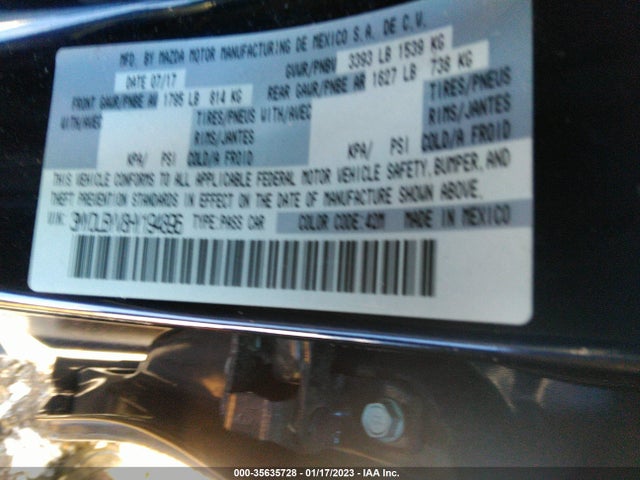 2017 Toyota Yaris, VIN: 3MYDLBYV8HY194896