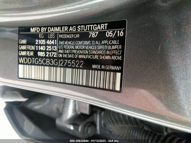 2016 Mercedes-Benz GLA-Class, VIN: WDDTG5CB3GJ275522