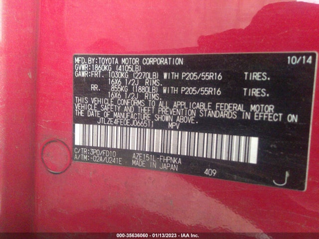 2014 SCION XB VIN: JTLZE4FE0EJ066511