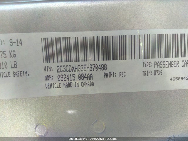 Dodge Charger Sxt 2014 2C3CDXHG3EH370488 Image 10