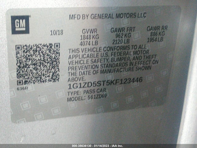 Chevrolet MALIBU LT 2019 1G1ZD5ST5KF123446 Image 10