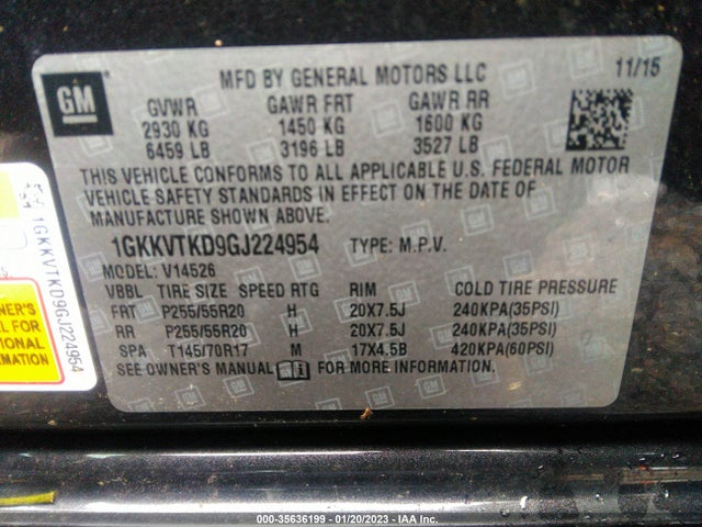 GMC Acadia Denali 2016 1GKKVTKD9GJ224954 Image 9
