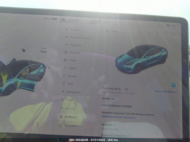 Tesla Model 3 Standard Range 2020 5YJ3E1EA3LF793290 Image 7