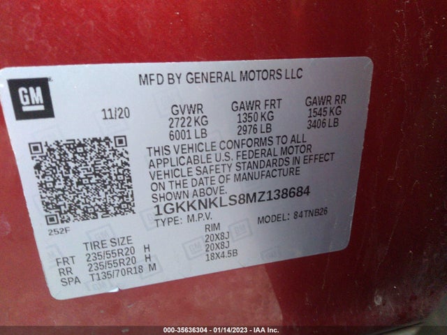 GMC ACADIA SLE 2021 1GKKNKLS8MZ138684 Image 11
