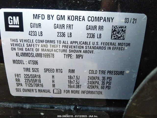 2021 Buick Encore, VIN: KL4MMDSL4MB169978