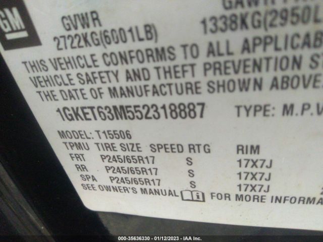 1GKET63M552318887 GMC Envoy Denali