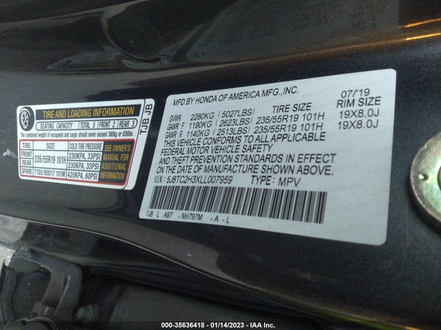 2020 Acura RDX, VIN: 5J8TC2H3XLL007959
