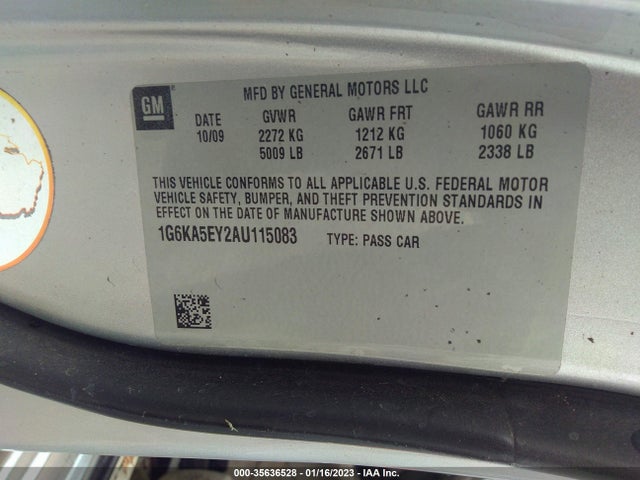 2010 CADILLAC DTS W/1SA VIN: 1G6KA5EY2AU115083