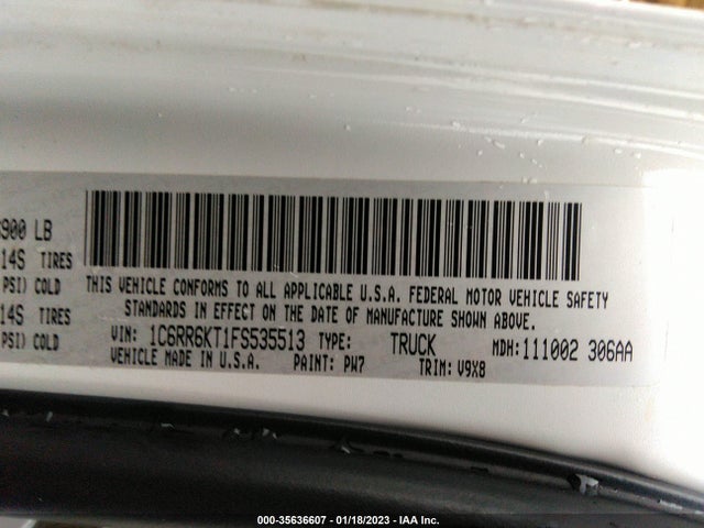 RAM 1500 Express 2015 1C6RR6KT1FS535513 Image 9