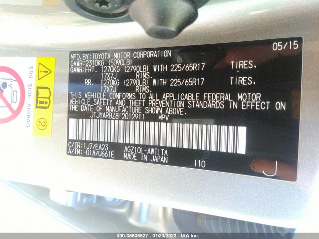 2015 Lexus NX, VIN: JTJYARBZ8F2012911